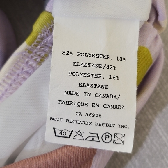 Beth Richards Swim Bottom Womens M Delrey‎ Floral 70s Ruched Side High Waisted - Picture 7 of 10